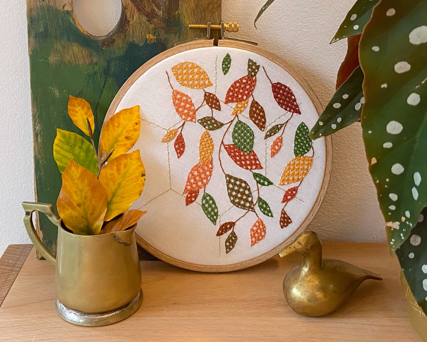 Autumn leaves embroidery kit