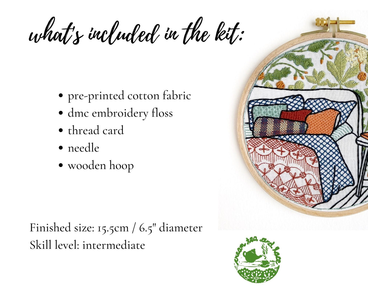 Cozy bedroom embroidery kit