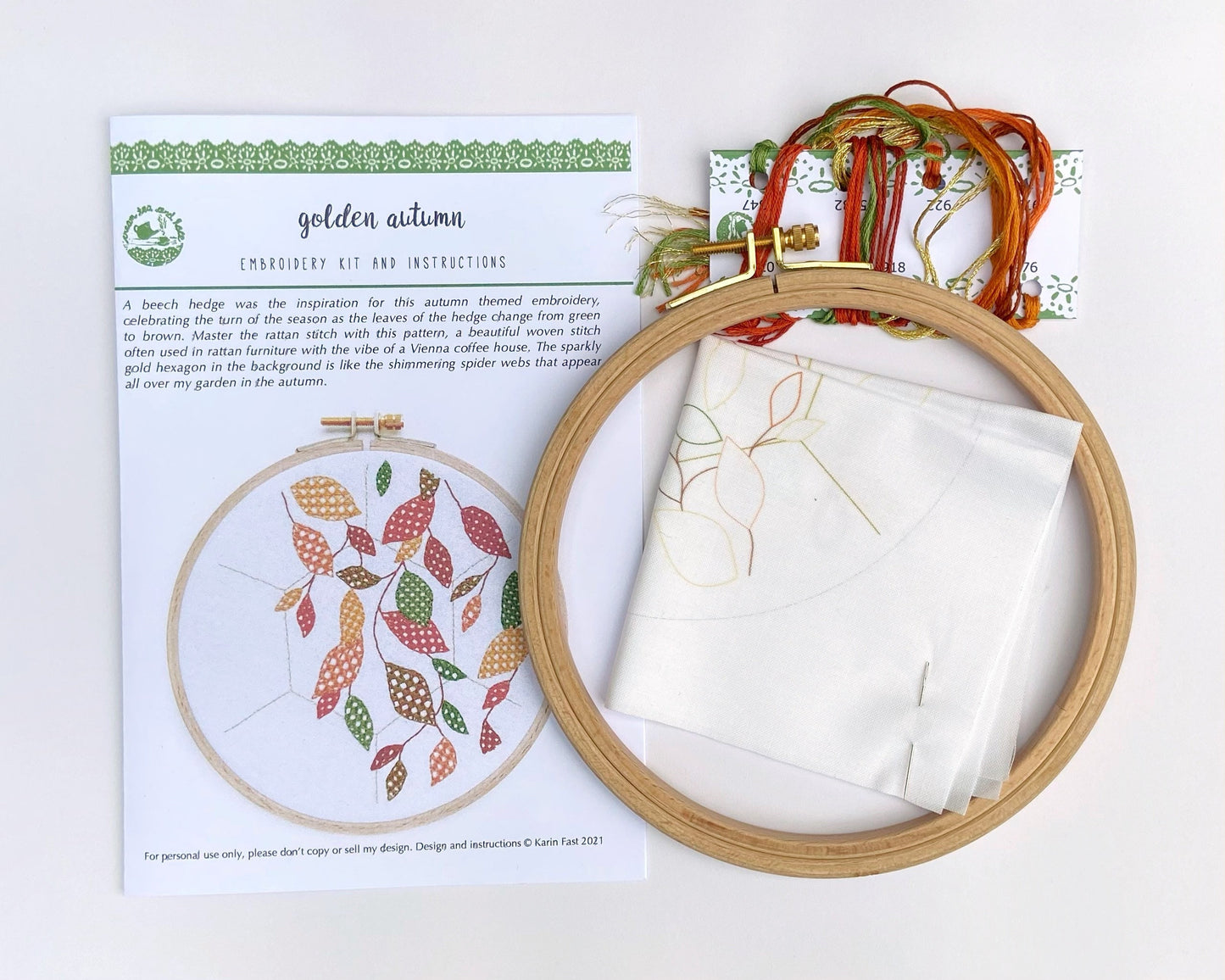 Autumn leaves embroidery kit