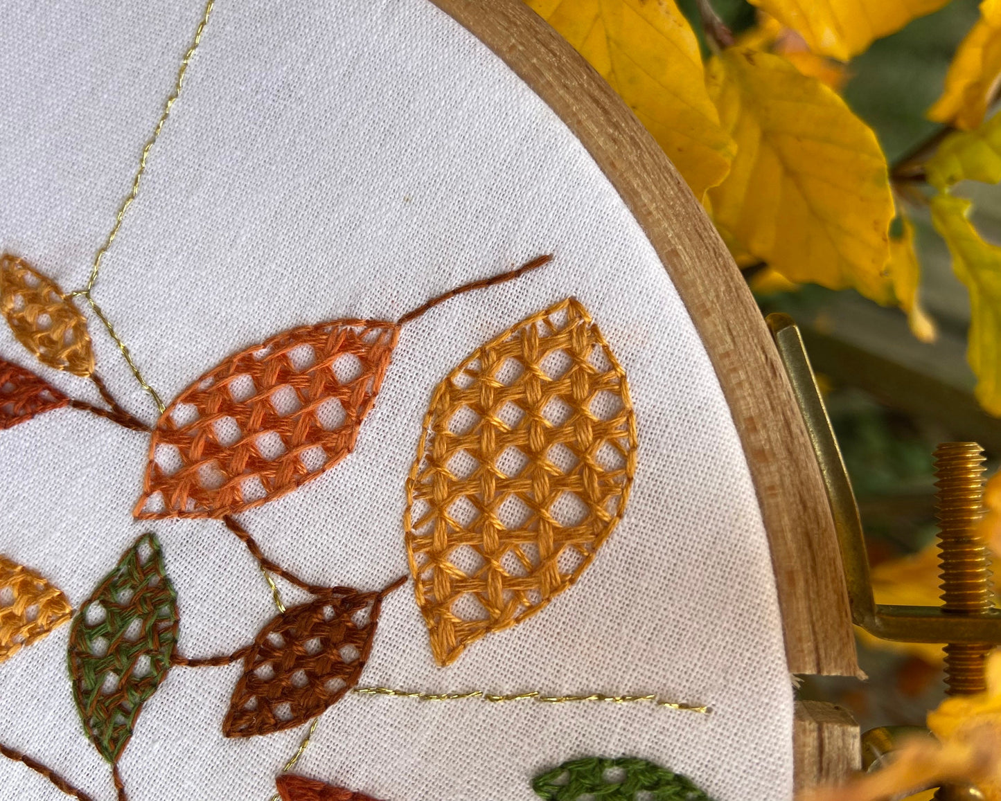 Autumn leaves embroidery kit