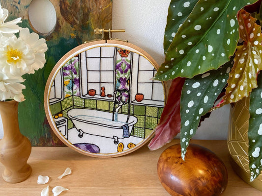 Luxurious bathroom embroidery kit