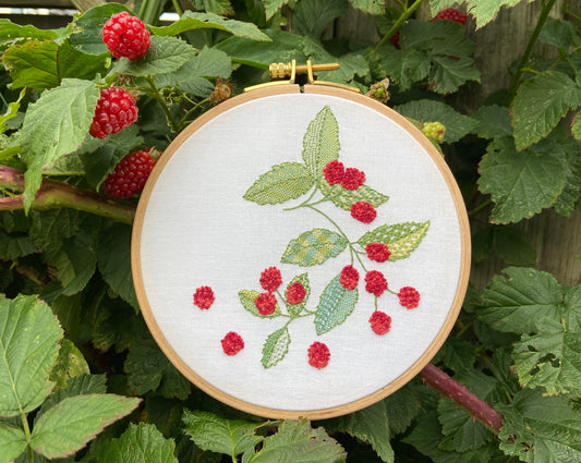 Raspberry summer embroidery kit