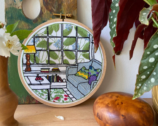 Living room embroidery kit