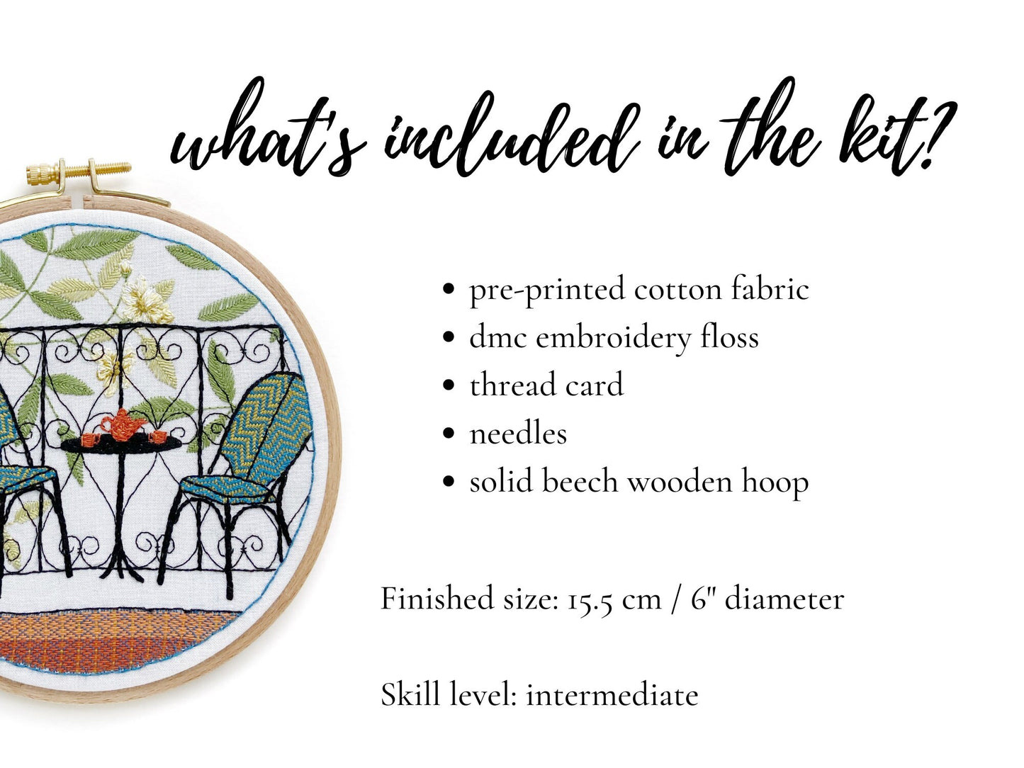 Secluded balcony embroidery kit