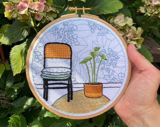 Rattan chair embroidery kit