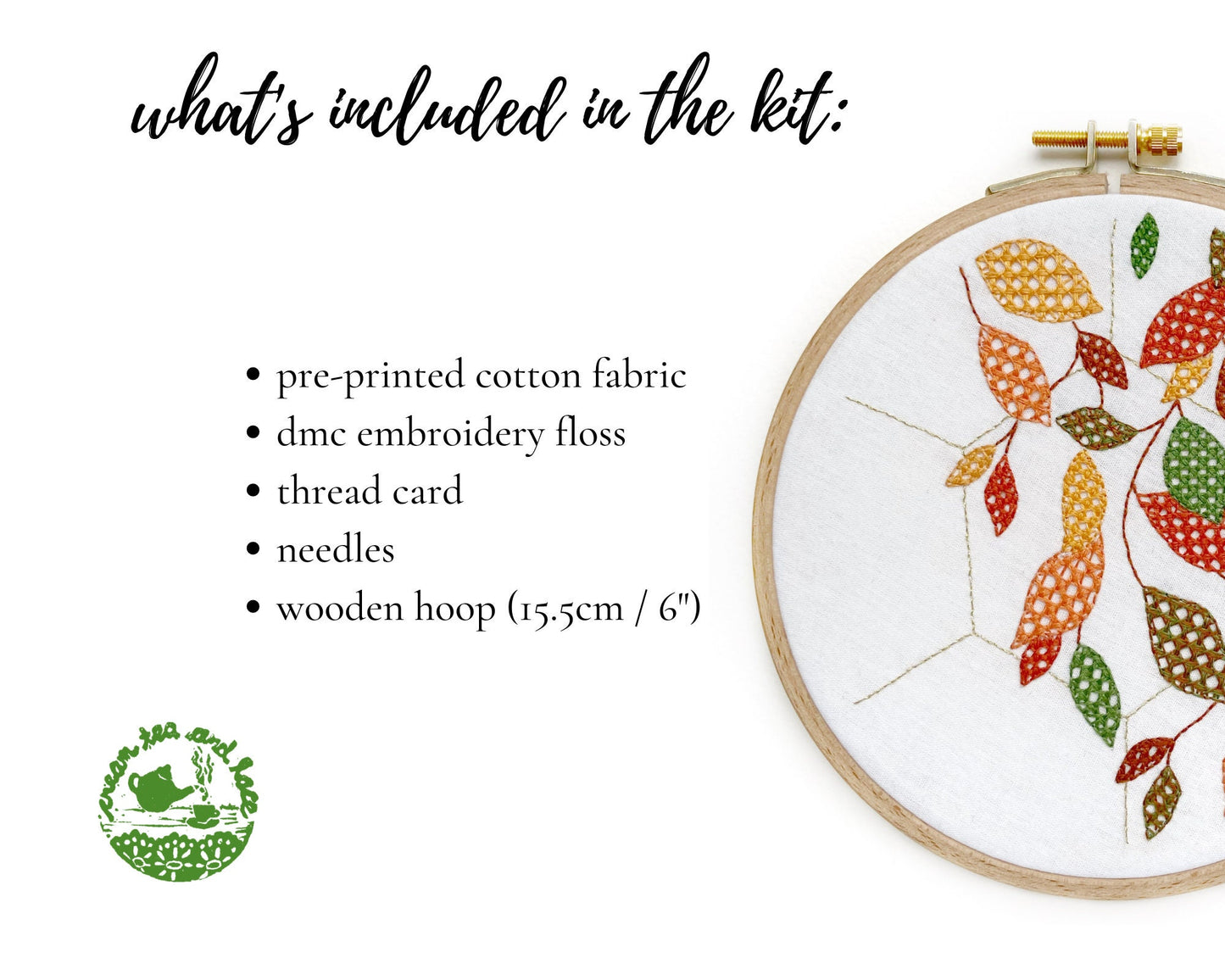 Autumn leaves embroidery kit