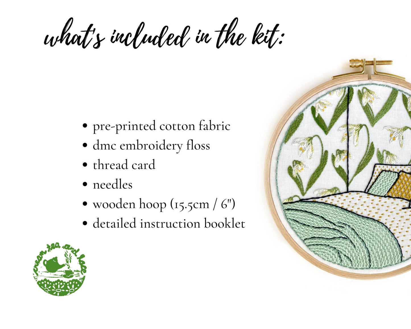 Snowdrop bedroom embroidery kit