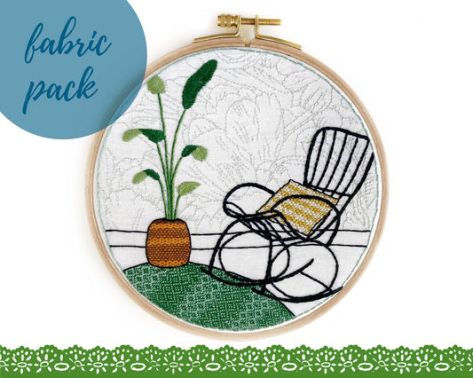 Rocking chair embroidery fabric pack